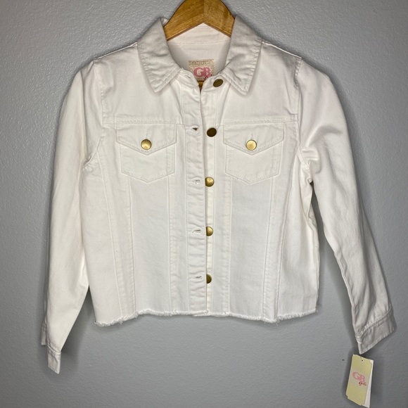 Gianni Bini Other - NWT Gianni Bini White Denim Jacket Size XL
